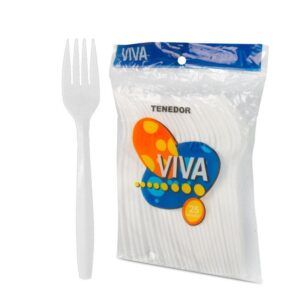 PAQUETE DE TENEDOR DESECHABLE VIVA 25 UNI