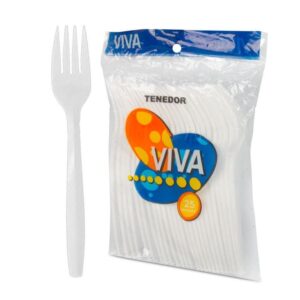 PAQUETE DE TENEDOR DESECHABLE VIVA 25 UNI
