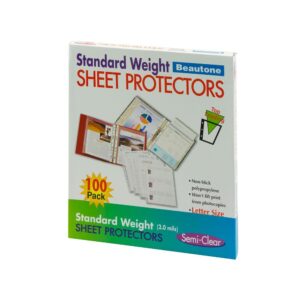 FUNDAS BEAUTONE TAMAÑO CARTA HOJAS PROTECTORAS TRANSPARENTES 100 UNIDADES