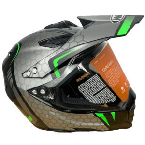 CASCO PARA MOTORISTA NEGRO VERDE BRILLANTE